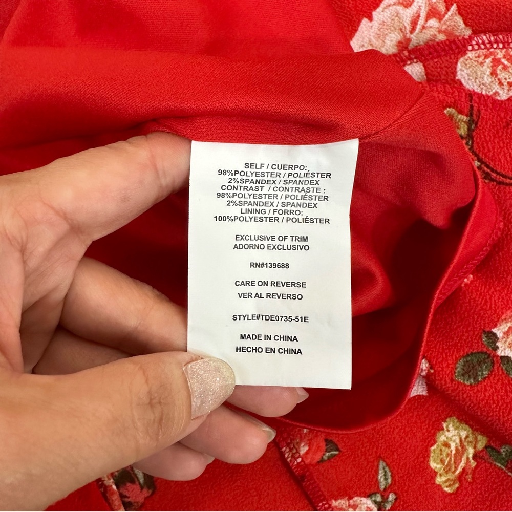 Altar’d State Red Rose Floral Dress - Picture 5 of 7